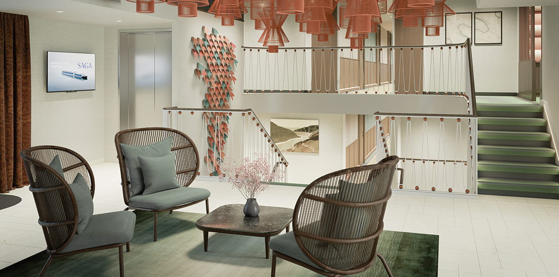 An artist's impression of the Reception area on Spirit of the Moselle